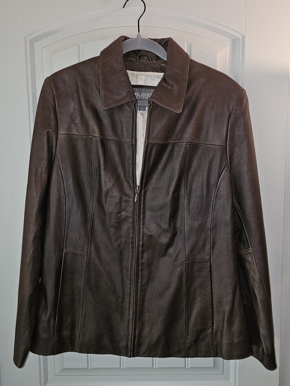 Vintage 90s Wilsons Leather Brown Genuine Leather Jacket Women's Y2K Minimalist